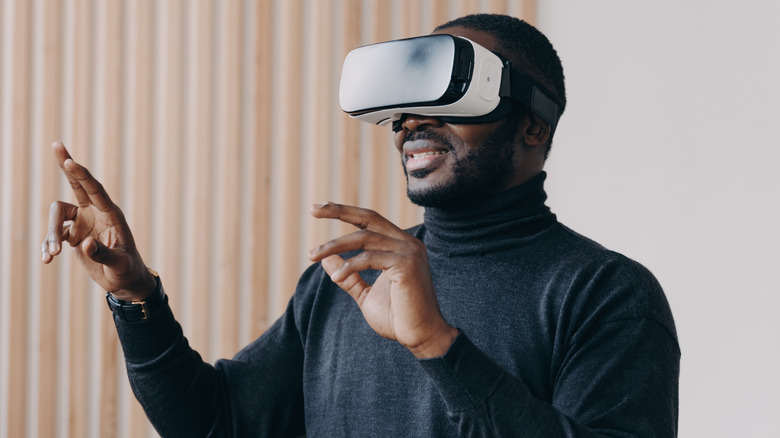 Man with virtual reality headset