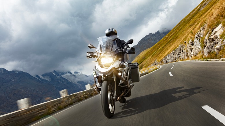 motorcycle rider on a highway