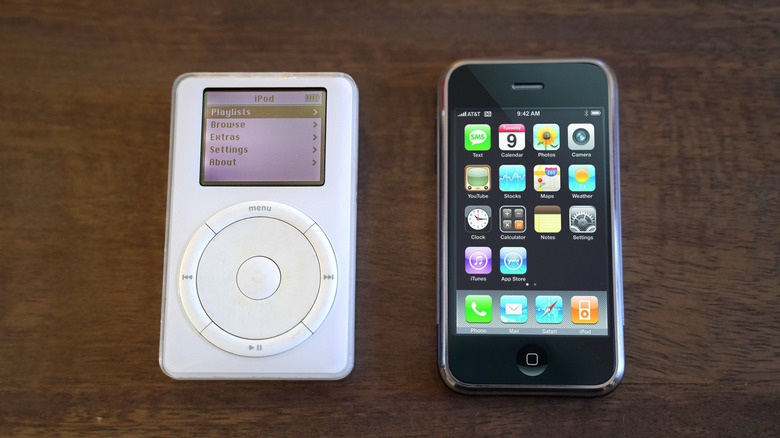 iPod and iPhone on desk