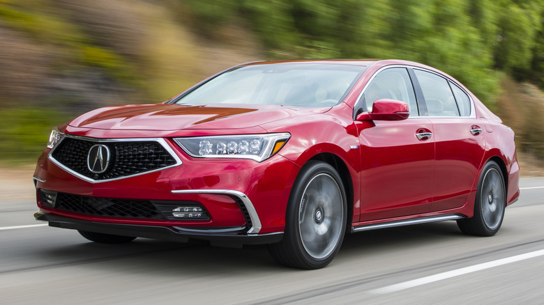 2020 Acura RLX Hybrid on the road