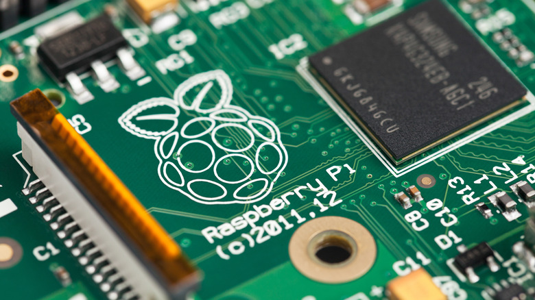 Raspberry Pi board closeup