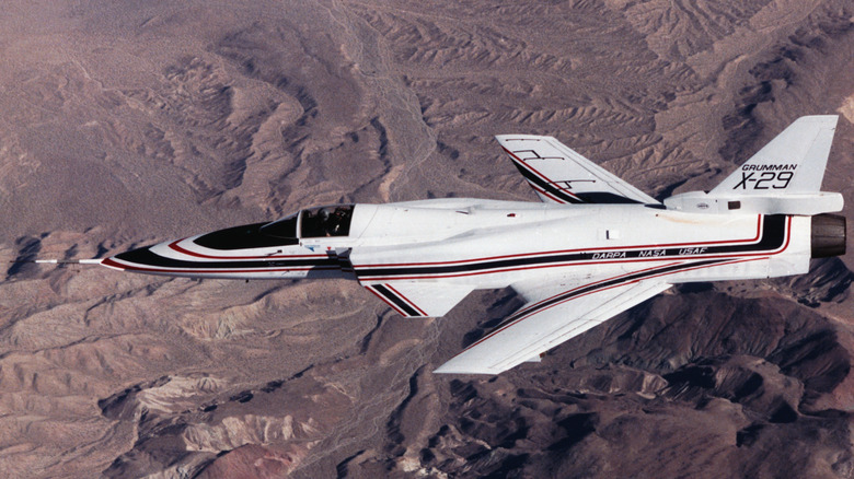 X-29 in flight