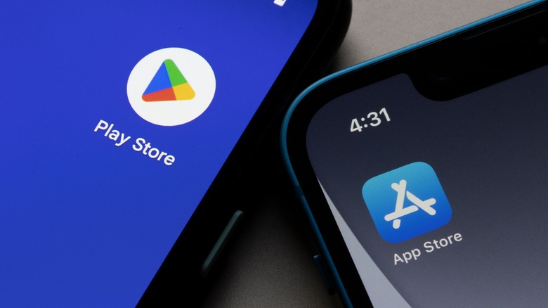 Play Store and App Store on Google Pixel and iPhone