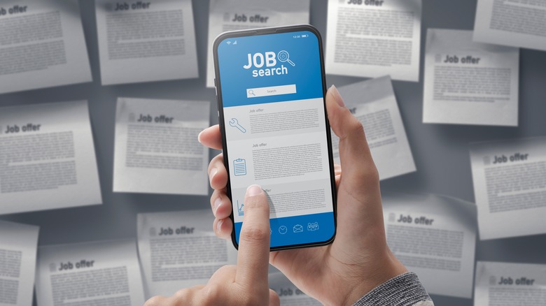 Job search board on a phone