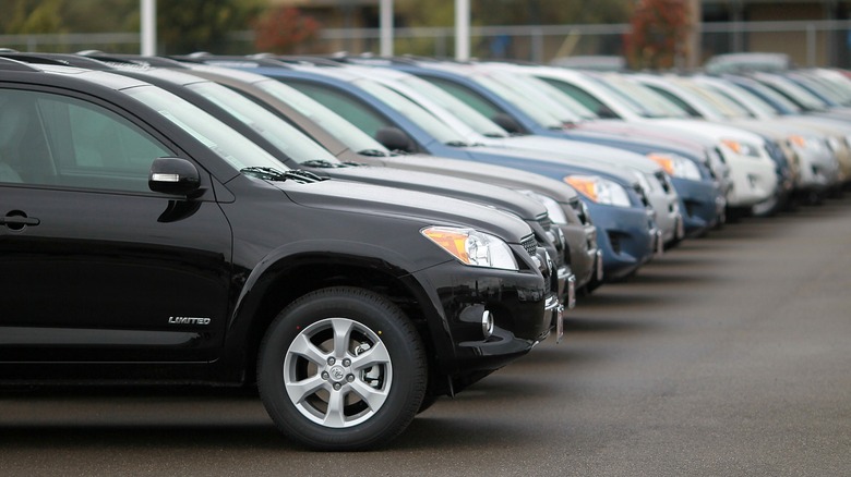 Toyota RAV4s in a row