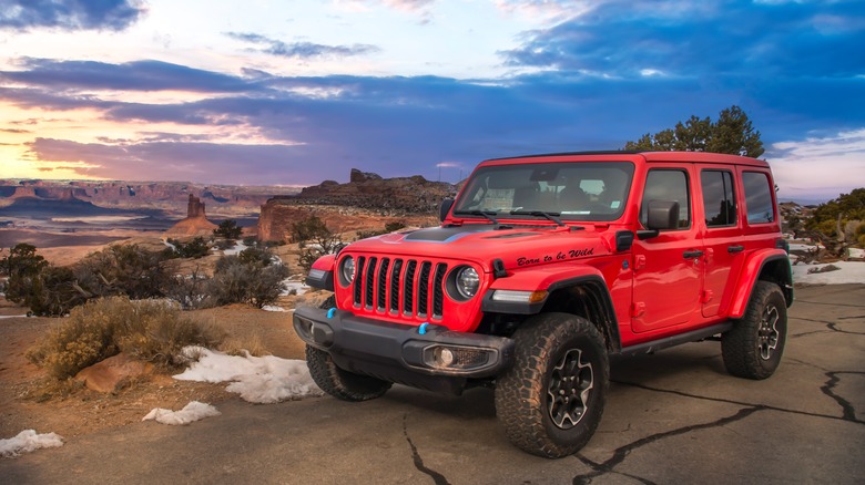 Jeep Wrangler with scenic background