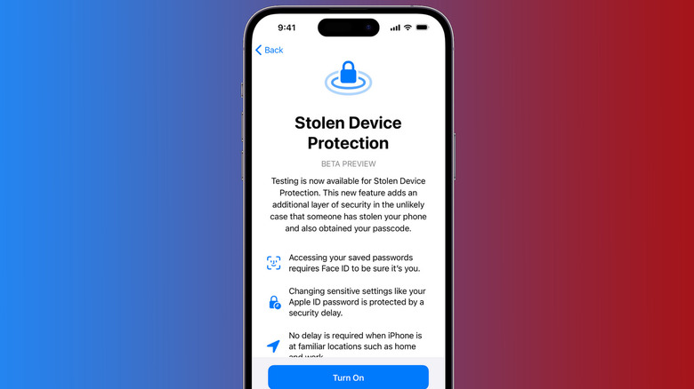 Stolen Device Protection on iPhone