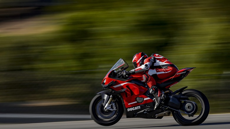 Person driving the Ducati Superleggera V4