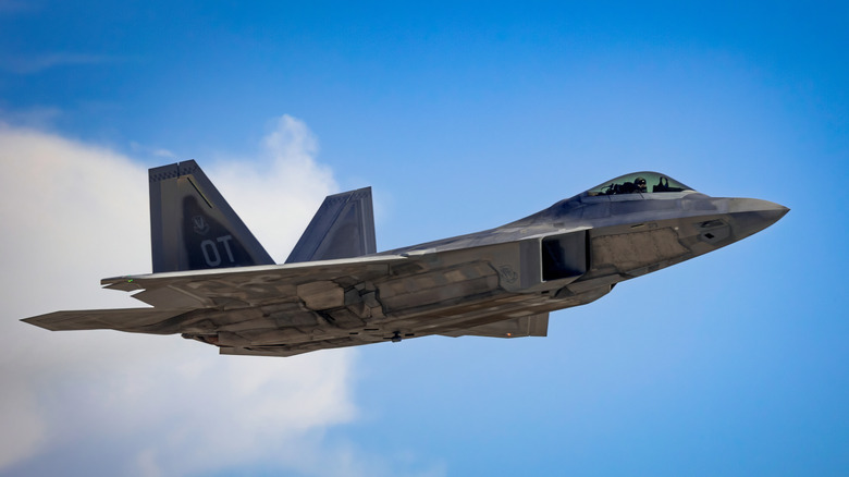 F-22 jet in flight