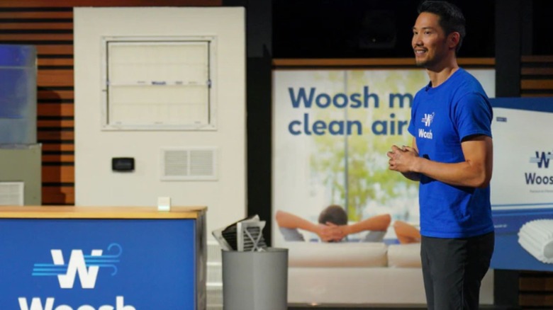 Woosh founder Winston Mok on the Shark Tank stage