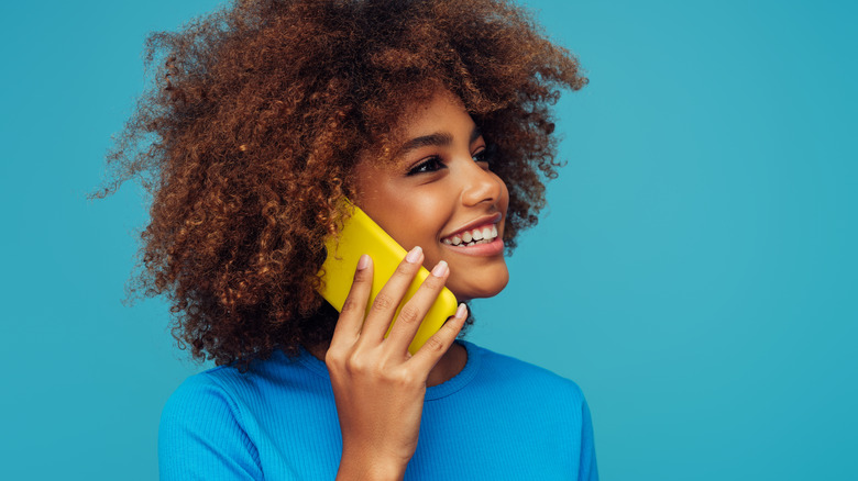 woman talking on phone